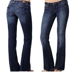 Paige Womens Jeans Laurel Canyon Low Rise Boot Cut distressed Med Blue Size 28